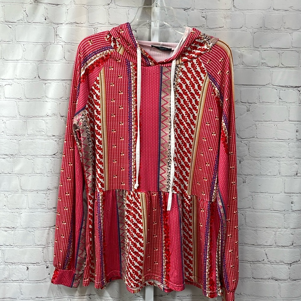 Loveu Dear multi pattern baby doll hooded cuffed sleeves large top